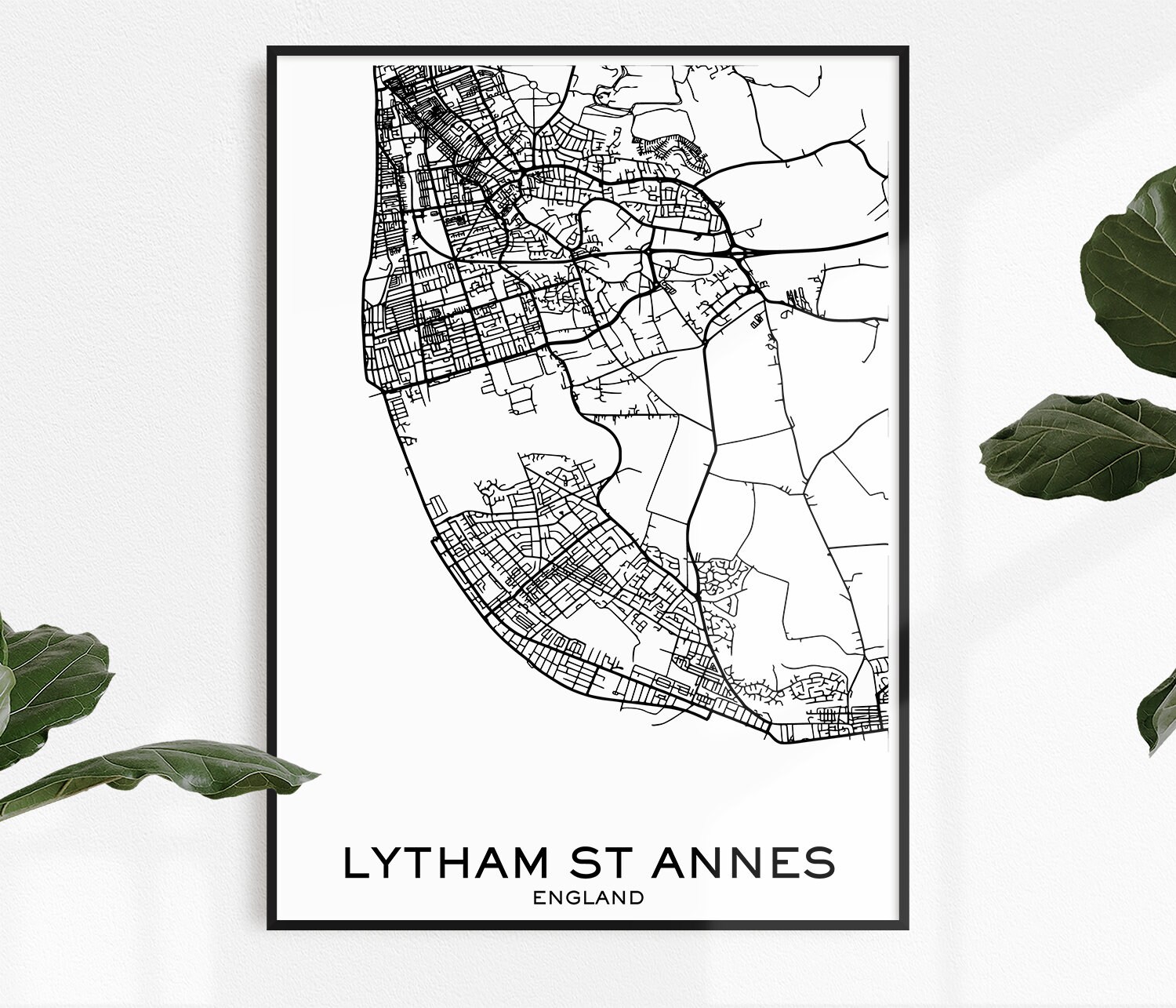 Map Of St Annes Lytham Lytham St Annes Map Print Map Print Lytham St Annes City | Etsy