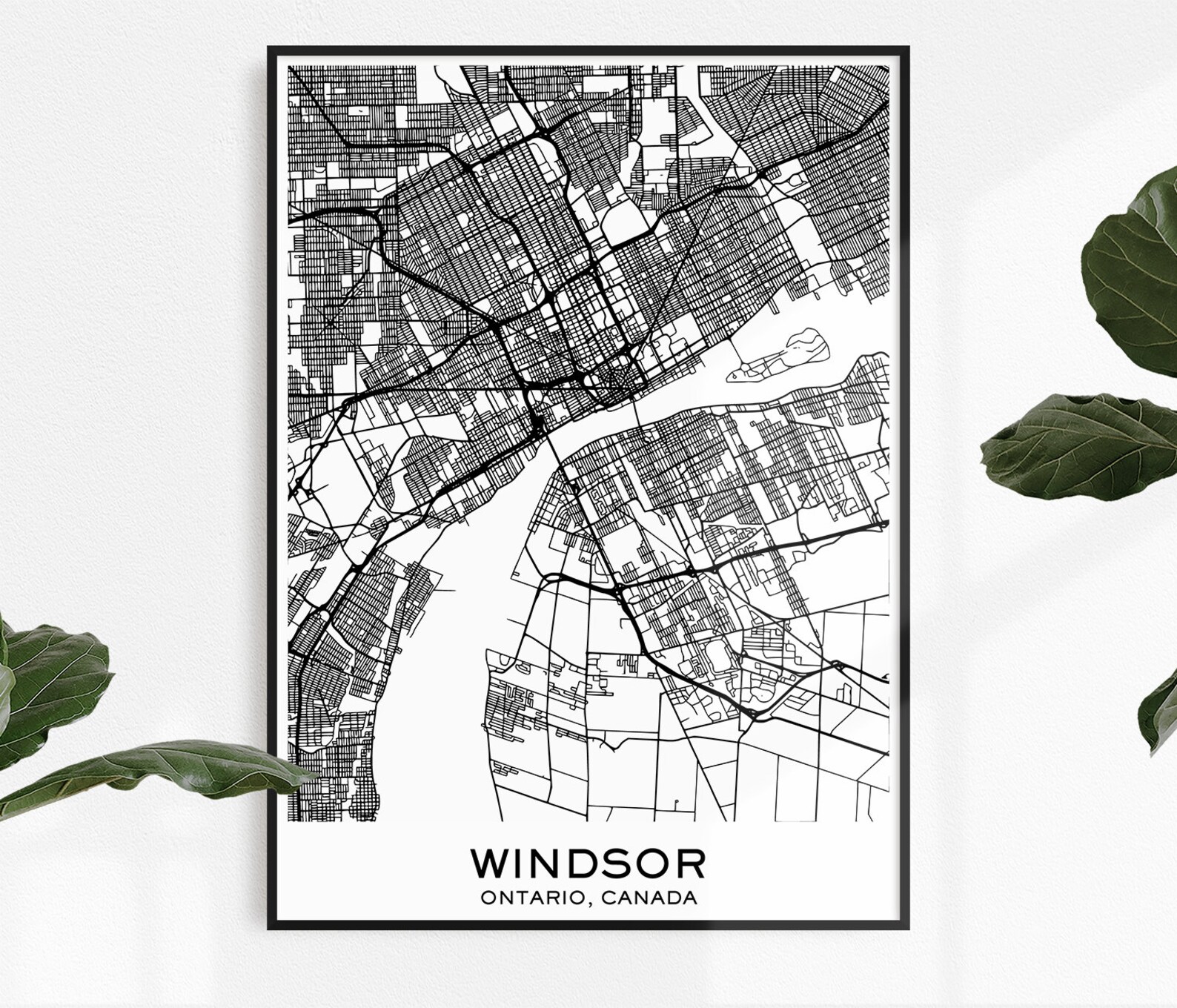Windsor Map Print Map Print Windsor City Print Windsor | Etsy