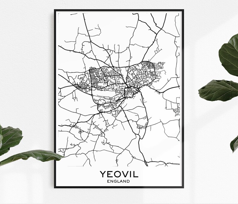 Yeovil Map Print Map Print Yeovil City Print Yeovil Yeovil | Etsy