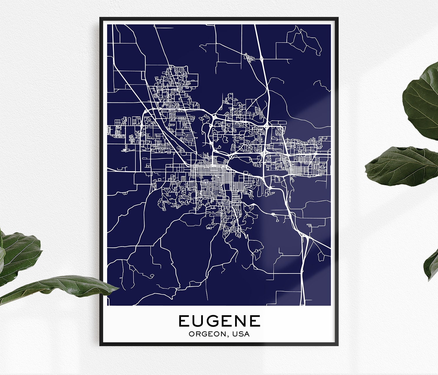 Eugene Map Print Map Print Eugene City Print Eugene Eugene | Etsy