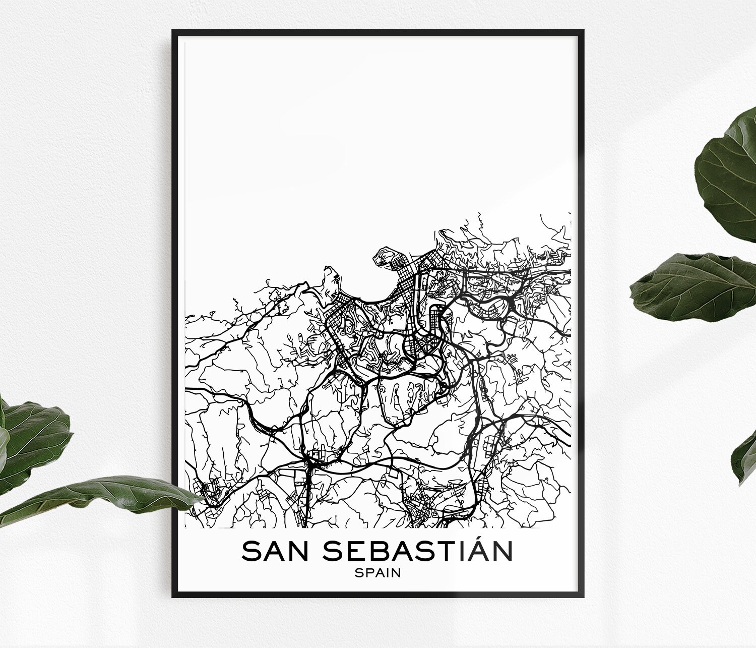 San Sebastian Map Print Map Print San Sebastian City Print | Etsy
