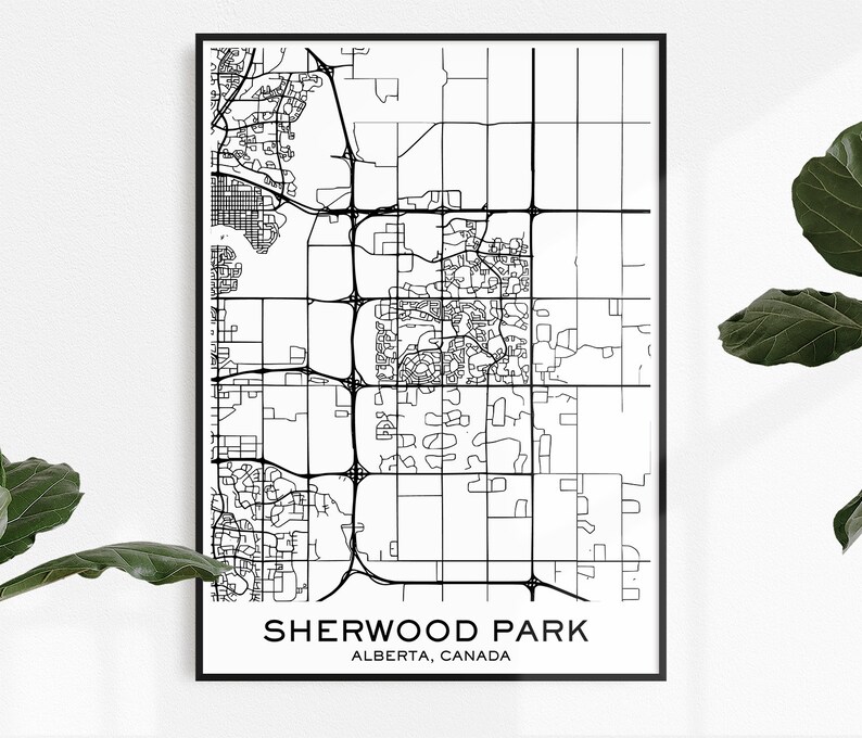 Sherwood Park Map Print Map Print Sherwood Park City Print Etsy