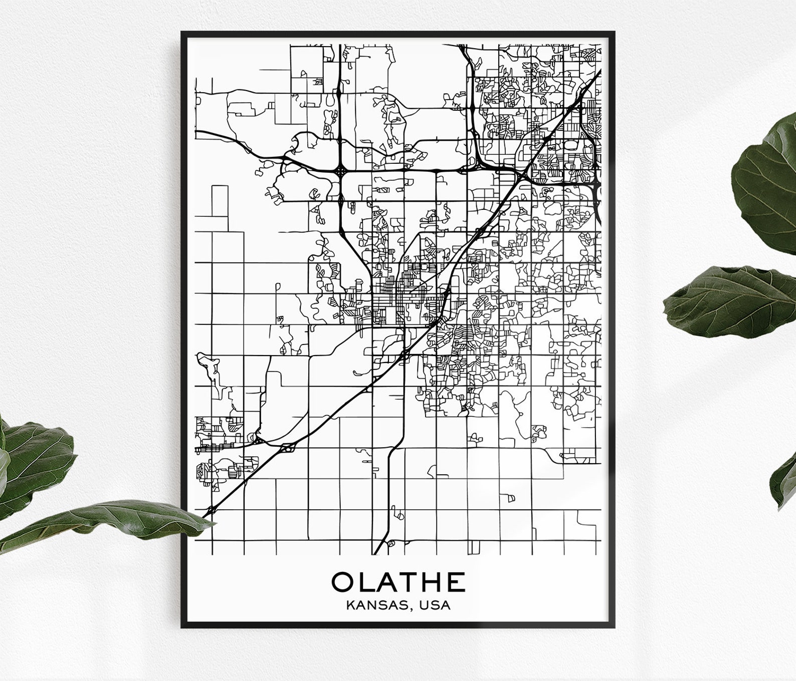 Olathe Map Print Map Print Olathe City Print Olathe Olathe | Etsy