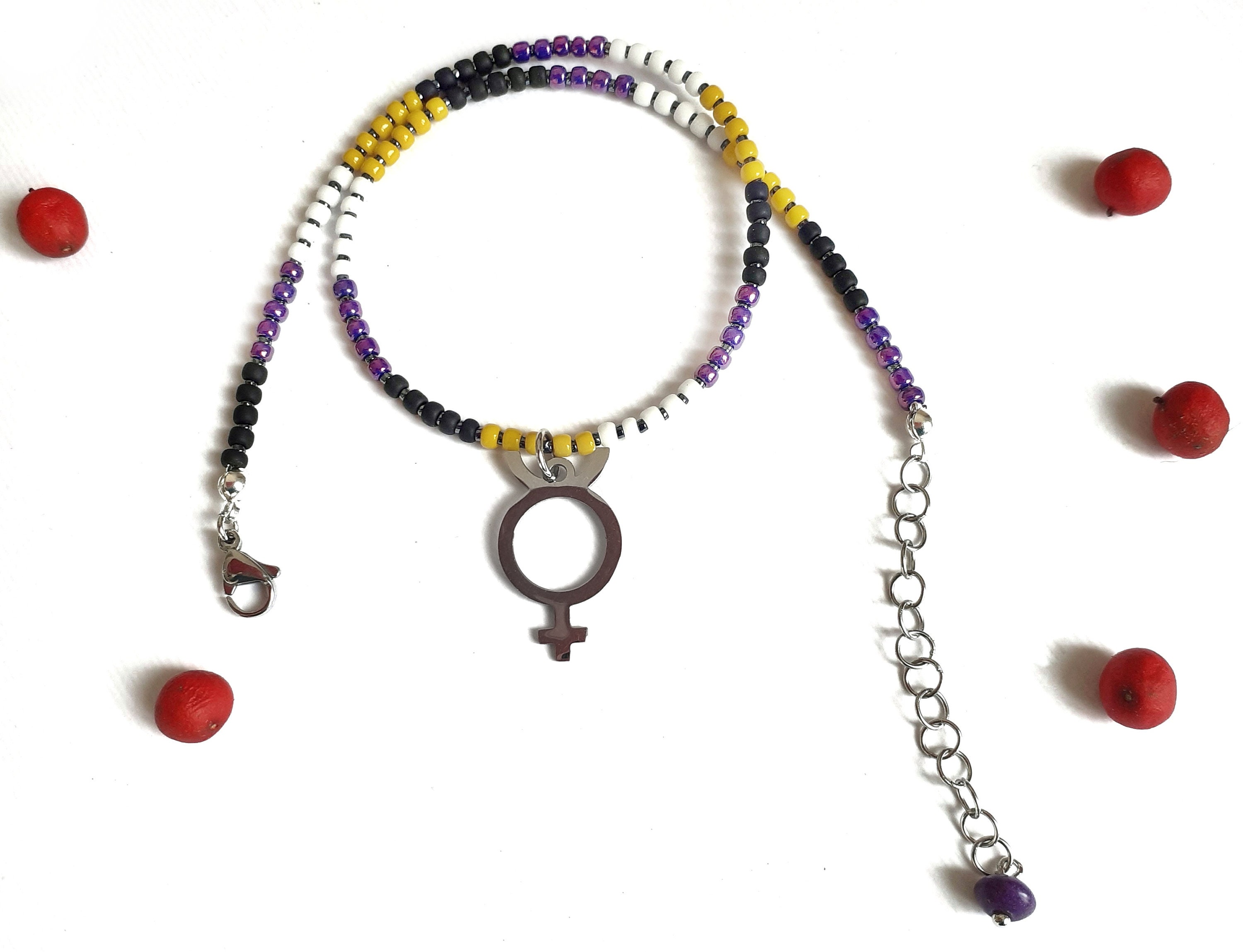 Non Binary Symbol Necklace Nonbinary Pride, Queer Gifts, Enby Pride ...