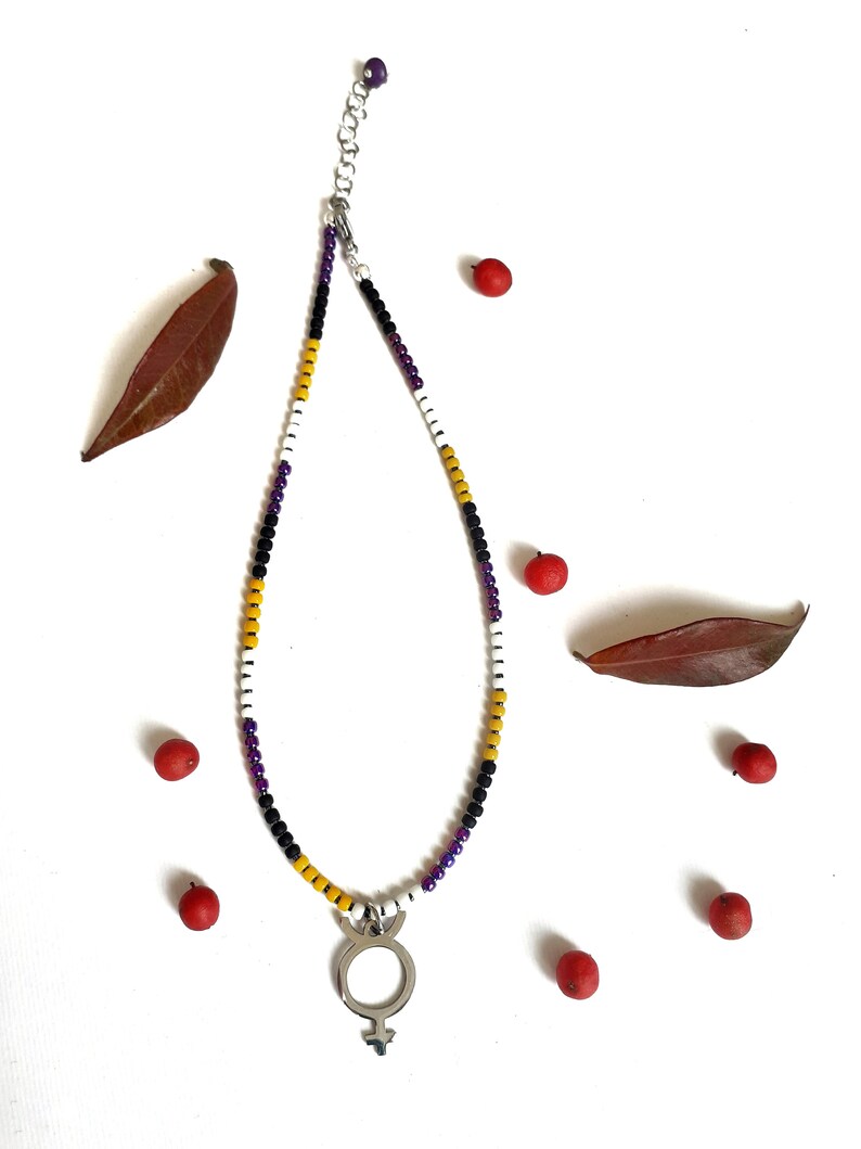 Non Binary Symbol Necklace Nonbinary Pride Queer Gifts Enby - Etsy