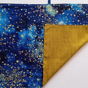 Panno da lettura foderato in seta con stelle, panno da lettura, panno runico, panno da lettura Lenormand