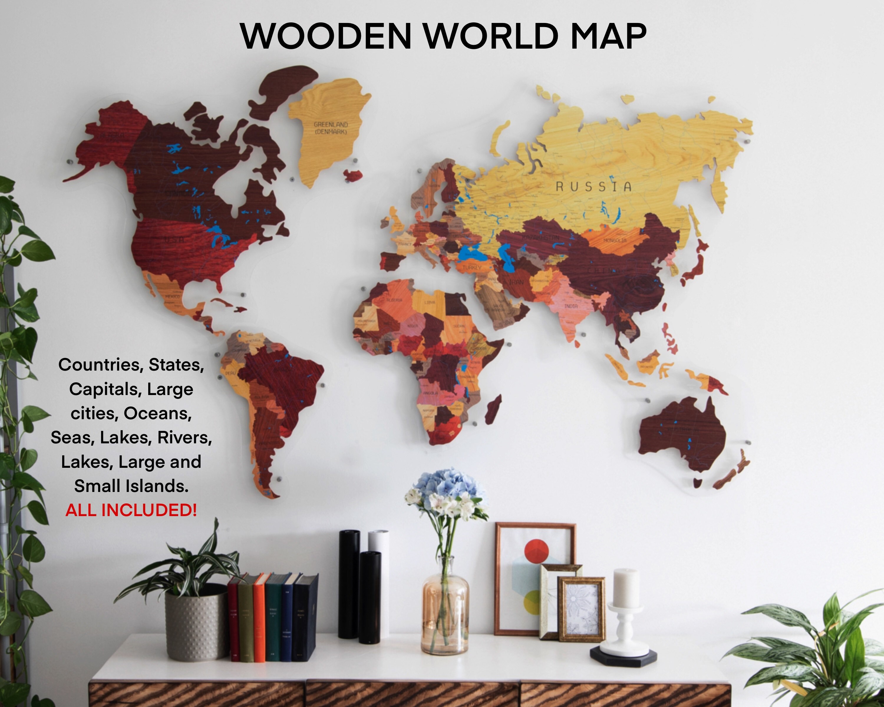 Travel Map Large Wall Decor Push Pins Travel Wall Map for Etsy