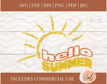 Hello Summer SVG, Summertime Svg, Summer Design for Shirts svg, Summer Saying svg, Summer Quote svg, Cricut svg Hello Summer