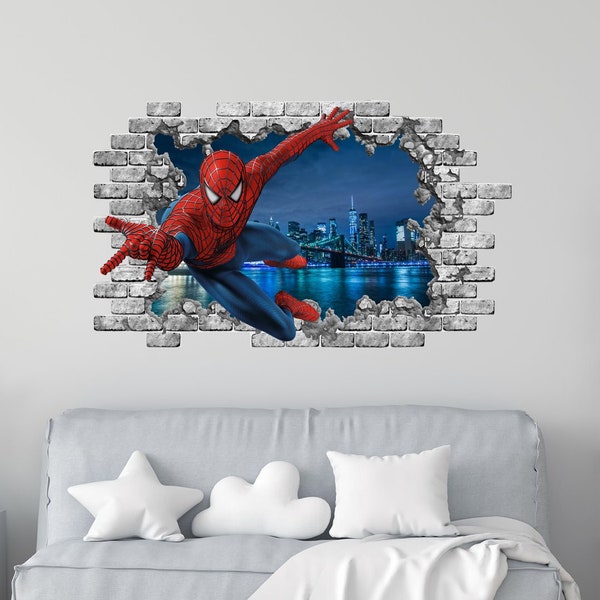 Spiderman Wall Decal Etsy