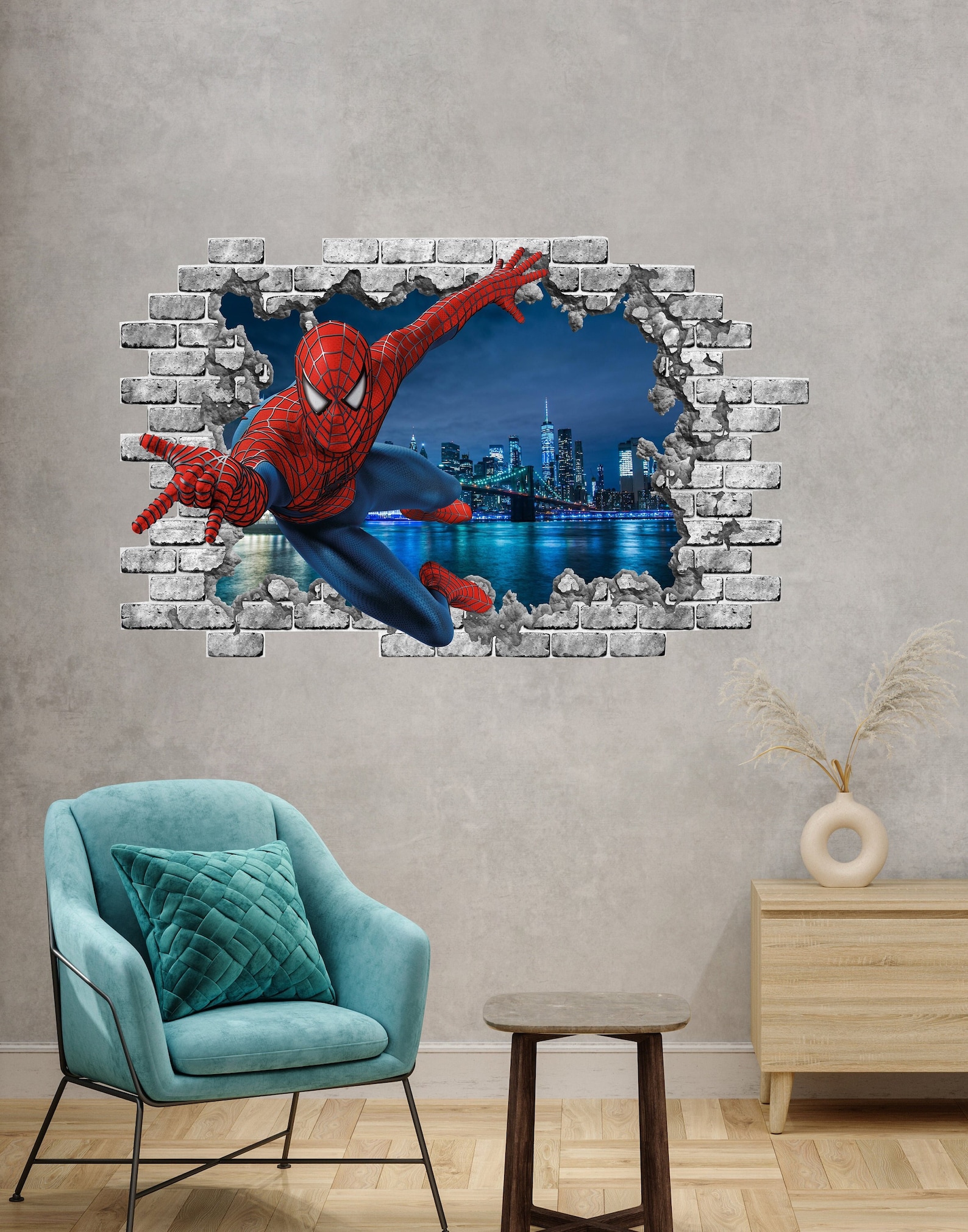 Spiderman Wall Decal Spiderman Window Murals Superhero Etsy