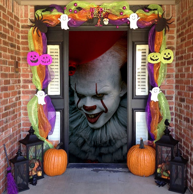 Pennywise Clown Decoration for House Halloween Door Cover | Etsy