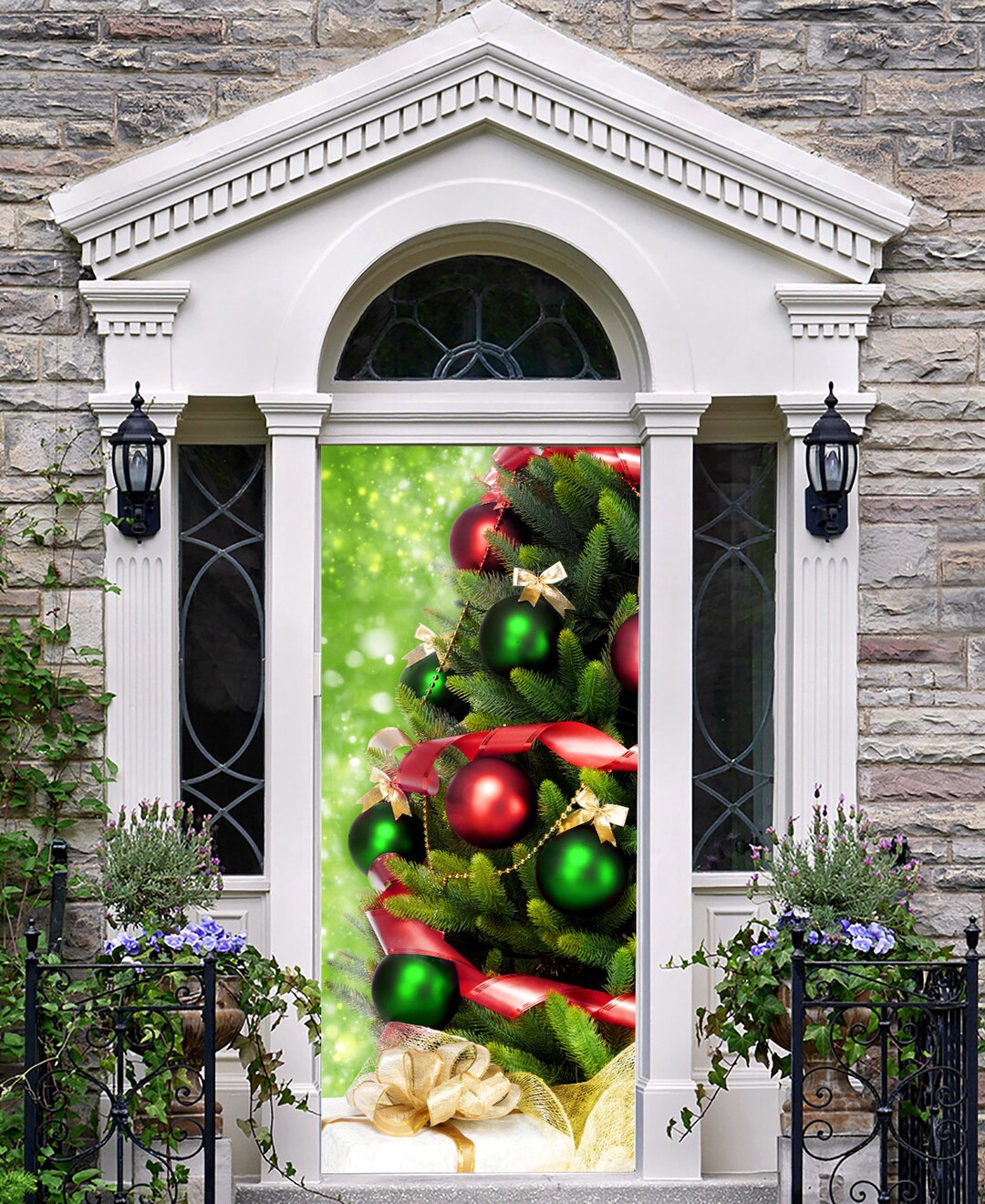 Christmas Tree Front Door Merry Christmas Door Skin Full Etsy
