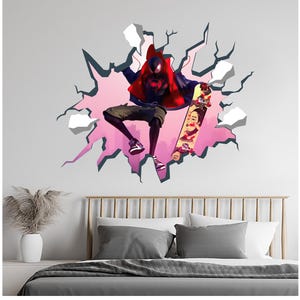Spiderman Wall Decal for Nursery Room Removable, Superhero Peel and Stick, Nursery Gift, Spiderman Wall Mural for Games Boys Playroom ND550