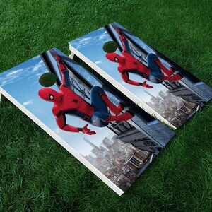 Spiderman Cornhole, Superhero Vinyl Cover, Cornhole Board Wraps Sticker, Cornhole Mural, 2 Vinyl Decals for Your Boards Spiderman ND202