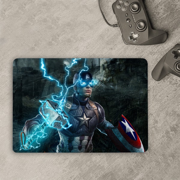 Captain America Laptop Skin Gamer Boys Notebook Vinyl Decal Dell Hp Lenovo Asus Chromebook Acer Any Laptop Superhero Sticker Cover MKN256