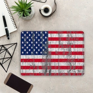 USA Flag Laptop Skin American Notebook Vinyl Decal Dell Hp Lenovo Asus Chromebook Acer Any Laptop American Flag Stickers Skins Cover MKN75