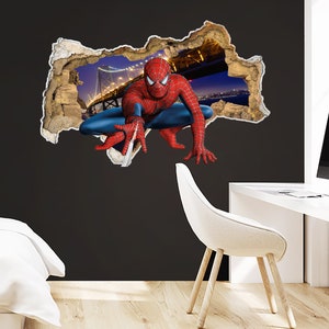Spiderman Wall Decal for Boy Nursery Room, Superhero Vinyl Mural Removable for Baby, Spiderman Kids Decor, Spiderman for Toddler Room ND414