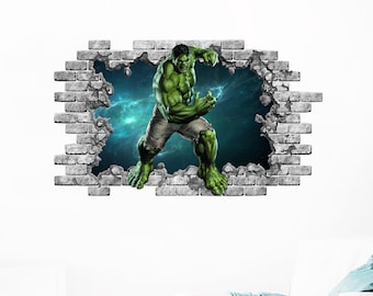 Hulk Wall Stickers for Teenagers Room, Superhero Window Murals, Vinyl Sticker, Peel and Stick, Hulk Superhero Boy&#39;s Playroom Decor ND543