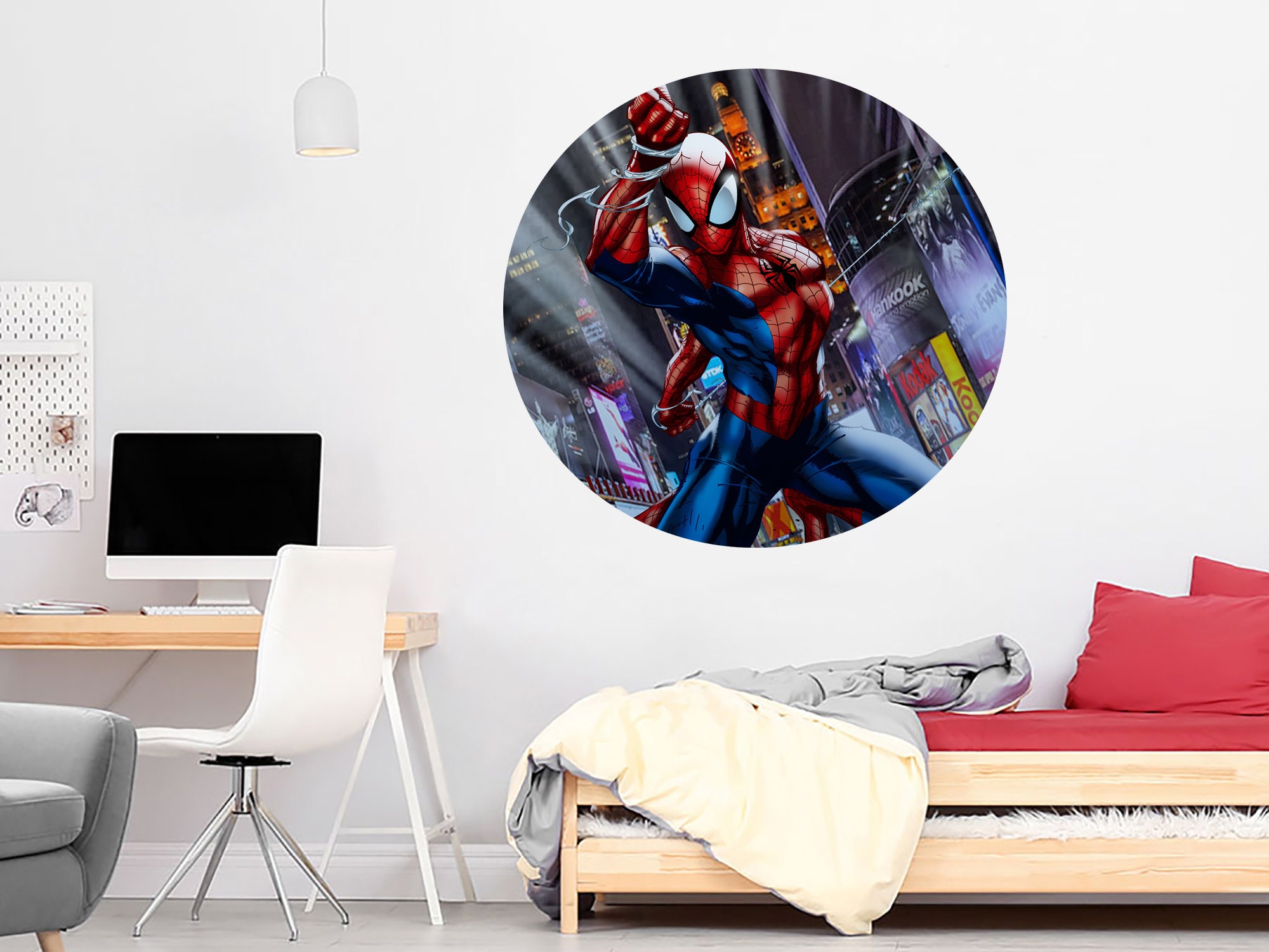 Sticker Mural Super Héro Spiderman sur le mur - TenStickers