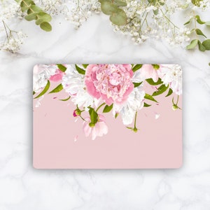 Calcomanía de vinilo con diseño de peonías para portátiles, para niñas, flores, color rosa, para Dell, HP, Lenovo, Asus, Chromebook, Acer, para cualquier portátil, MKN64