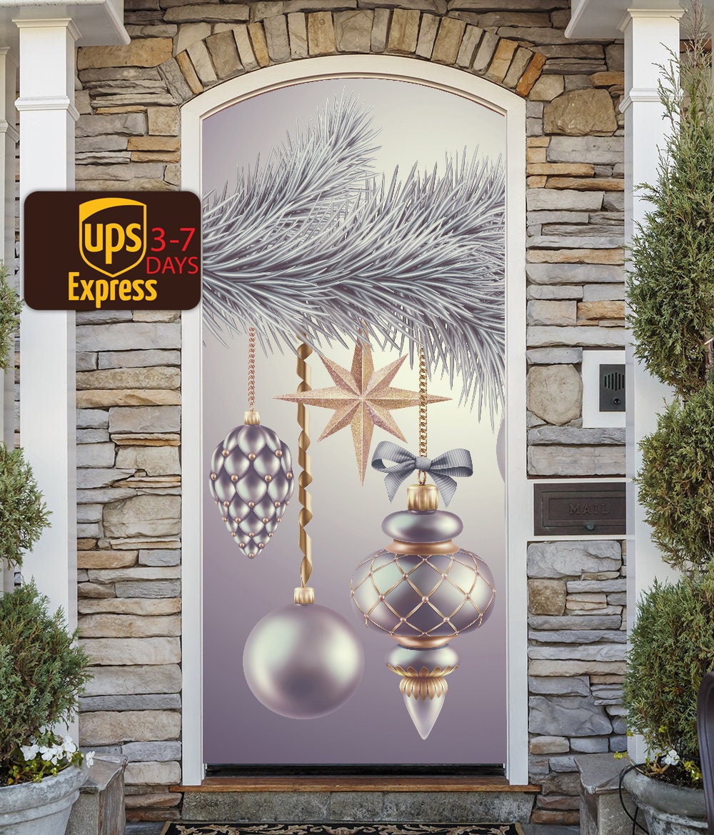 Christmas Door Decor Christmas Front Door Murals Christmas Etsy