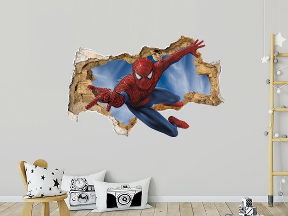 Spiderman Stickers Muraux DIY Amovible Spiderman Enfants Sur Le