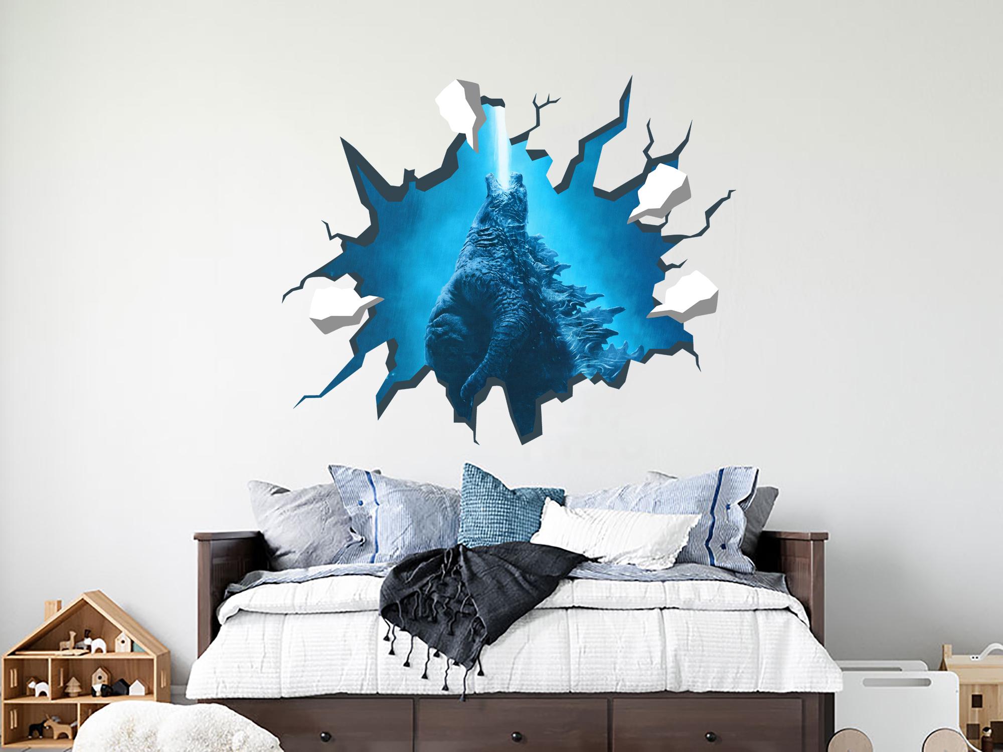 Autocollant Mural Godzilla Fathead - Dimensions 31x50 Pouces - Vinyl Amovible - Neuf