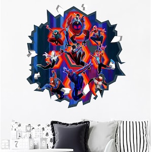 New Superhero Wall Decal for Boys Room Removable . Superhero Vinyl Sticker Murals. Decor Game Room. Custom Spiderman Nursery Playroom ND549