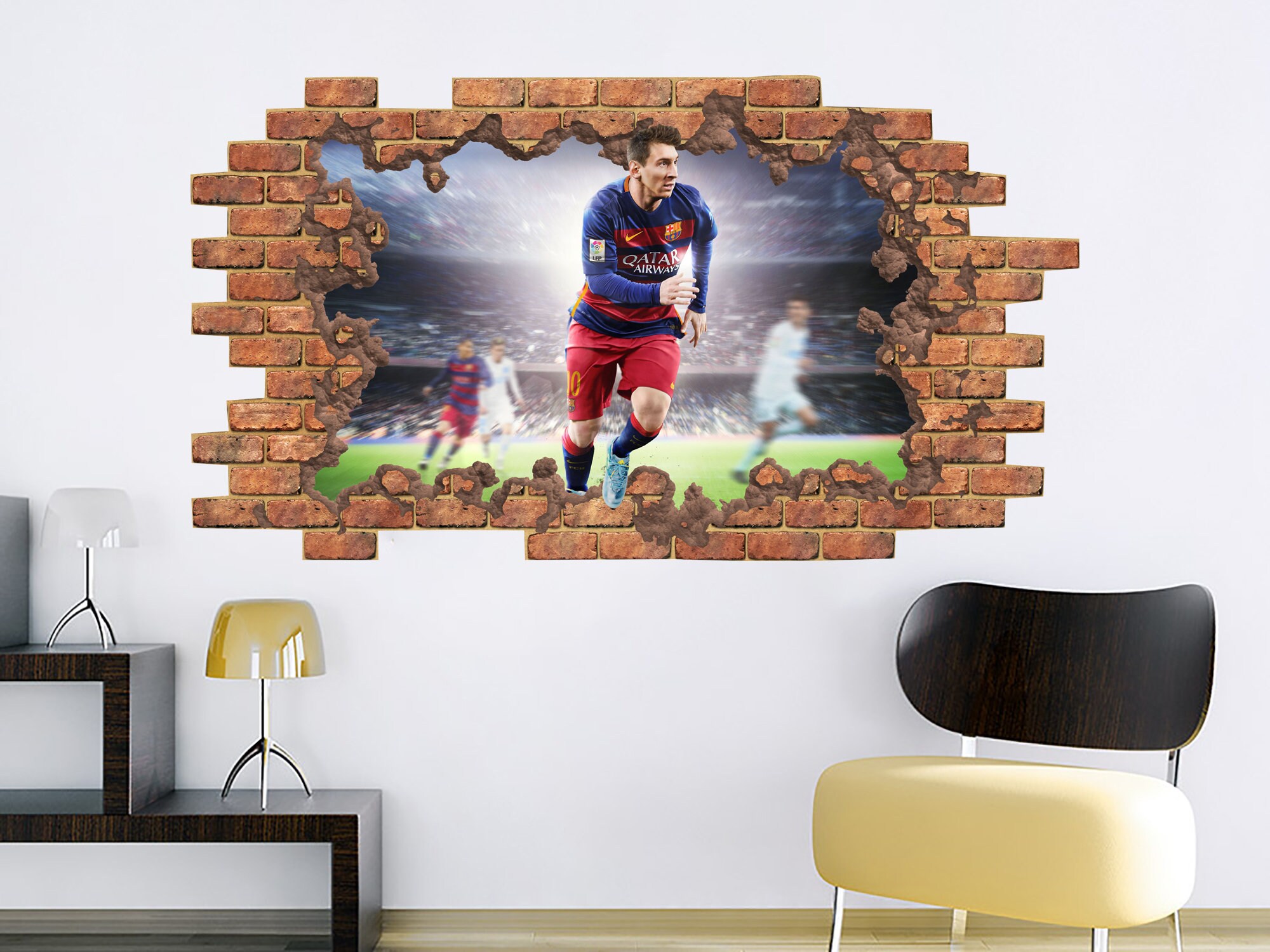 Football Wall Sticker Soccer Removable Vinyl 3d Football Etsy