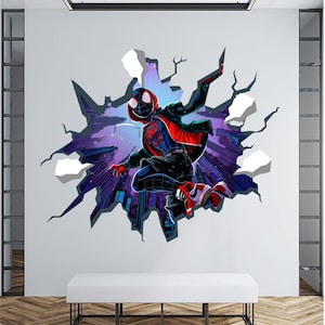 Spiderman Wall Decal for Boys Room Removable, Superhero Peel and Stick, Nursery Gift, Spiderman Wall Mural for Games KIds Playroom ND555
