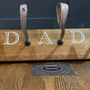 Personalized Laser Engraved Golf Iron Hat Rack. Made from Upcycled Golf Irons! Great Gifts- perfect for Birthday, Graduation or Father&#39;s Day