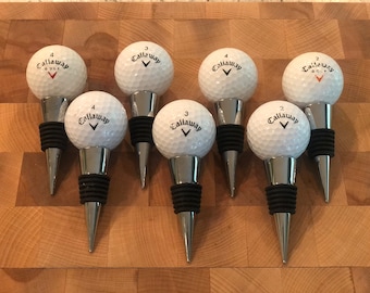 Golf Ball Wine Stopper. Grad Golf Gift. Real Golf Ball Bottle Stopper. Cool gift for golfers!