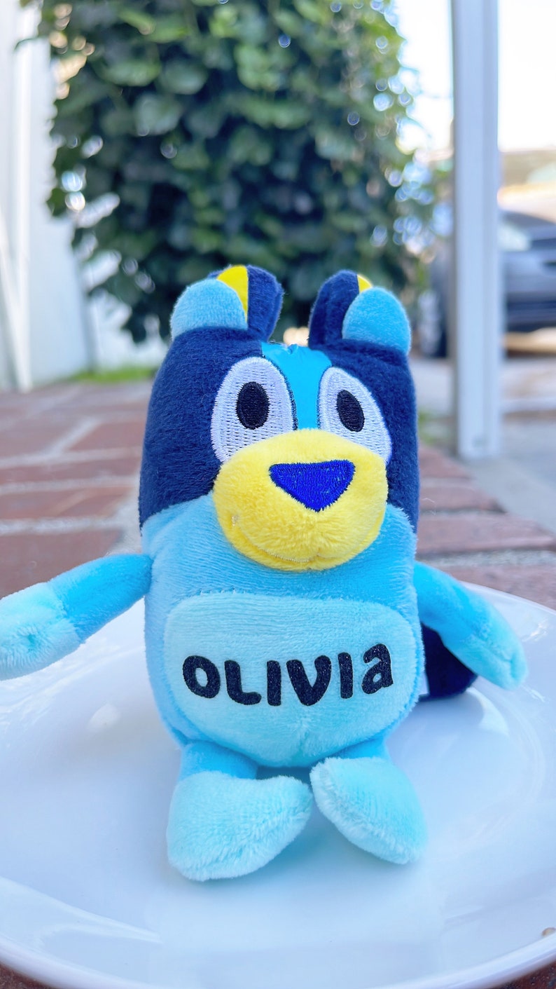 Personalized Bluey or Bingo Plush Keychain Valentine's Present Git for