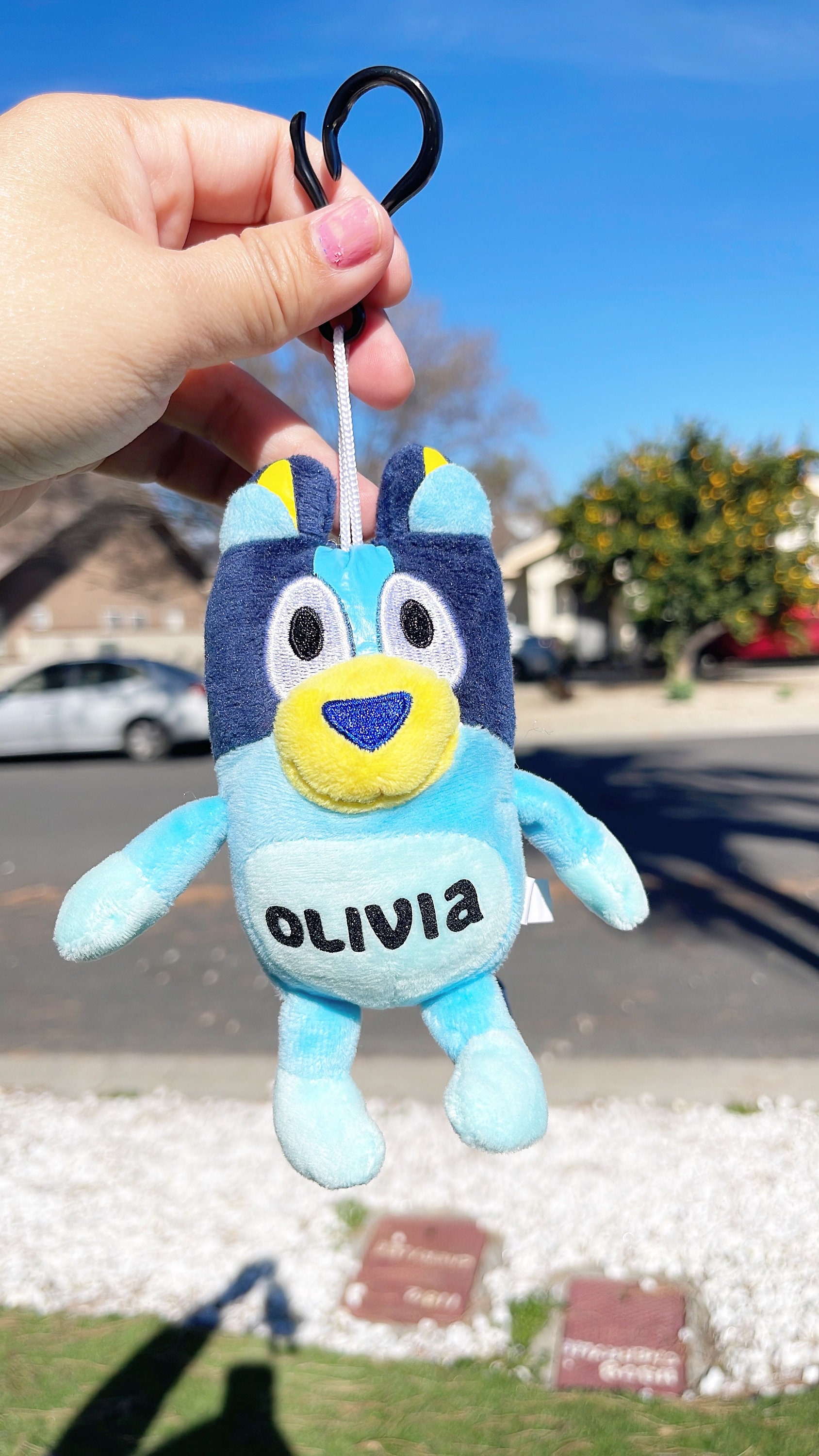 Personalized Bluey or Bingo Plush Keychain Valentine's Present Git for