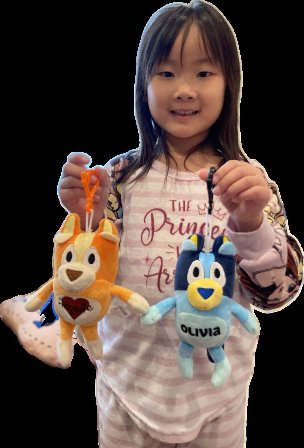 Personalized Bluey or Bingo Plush Keychain Valentine's Present Git for ...