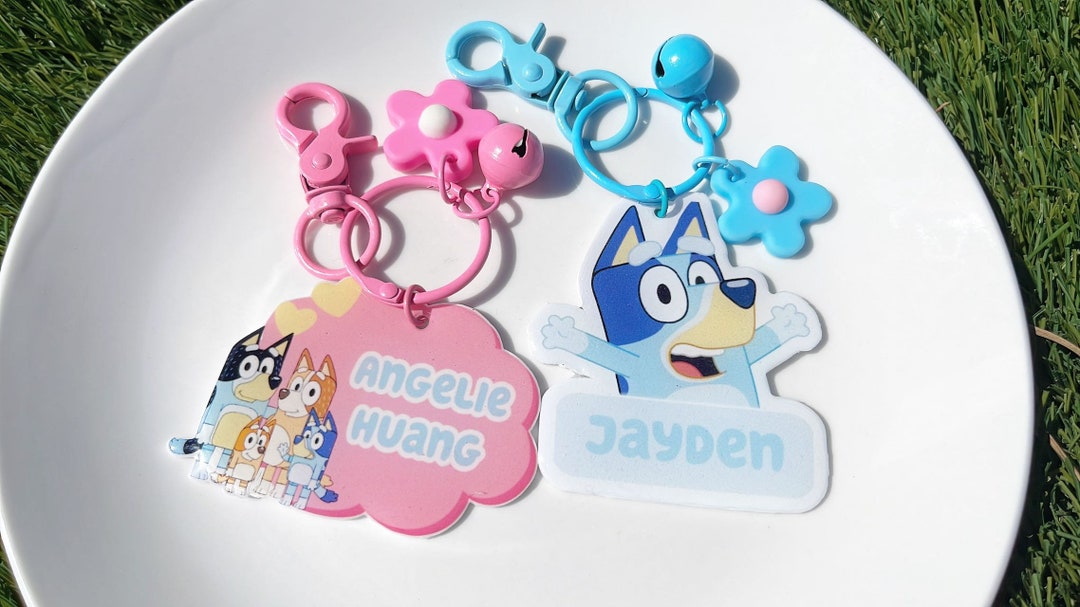 Bluey Custom Name Keychain Bingo Keychain for Christmas Party Favor ...