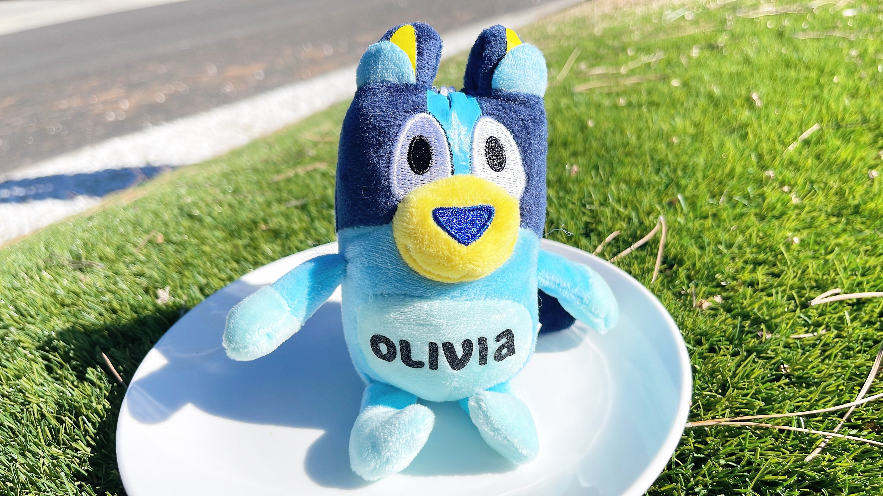 Personalized Bluey or Bingo Plush Keychain Valentine's Present Git for ...