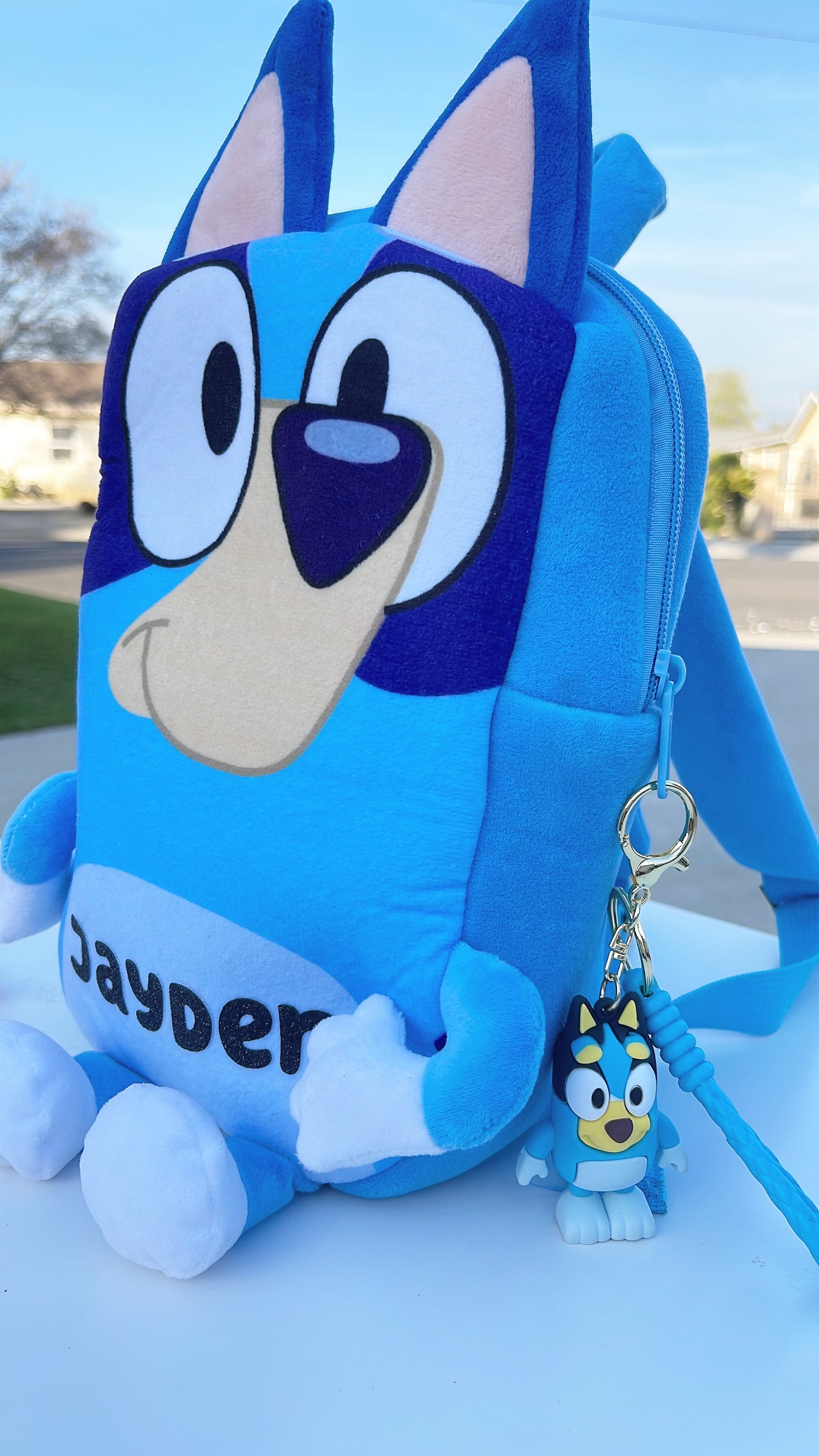 Personalized Bluey Plush Backpack With Glitter Black Vinyl A Sparkling ...