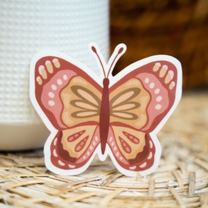 Boho Butterfly Sticker, Butterfly Sticker, Butterfly Decal, Boho Sticker, Laptop Sticker, Water Bottle Sticker Decal, Retro Butterfly, Vinyl