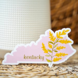 Kentucky State Sticker, Kentucky Sticker Decal, State Sticker, Goldenrod Sticker, Floral Flower Sticker, Vinyl Water Bottle Laptop Sticker