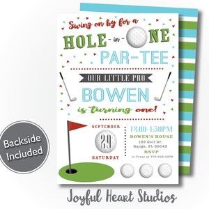 Golf Birthday Invitation, Golf Invitation, Golf Invite, 1st Birthday, Putt Putt Party, Hole In One Party, Golf Par-tee, Golf Birthday Party