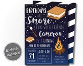 Smore Birthday Invitation, Camp Birthday Invitation ,Smore Invitation, Smore Camp Birthday, Camping Invitation, Bonfire Birthday Invitation Il_170x135