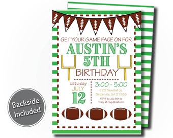 Football Birthday Invitation, Football Birthday Invite, Football Invitation, Football Invite, Tailgate Birthday Invitation, Football Party