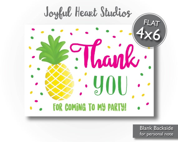 Party Like A Pineapple Birthday Thank You Card, Pineapple Thank You, Party Like A Pineapple Thank You, Printable, Instant Download Il_570xn