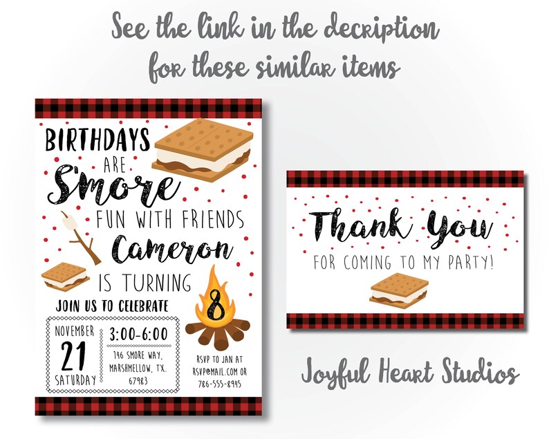 Smore Invitation Smore Birthday Invitation Smore Camp Birthday Bonfire Birthday Invitation Camping Invitation Camp Birthday Invitation