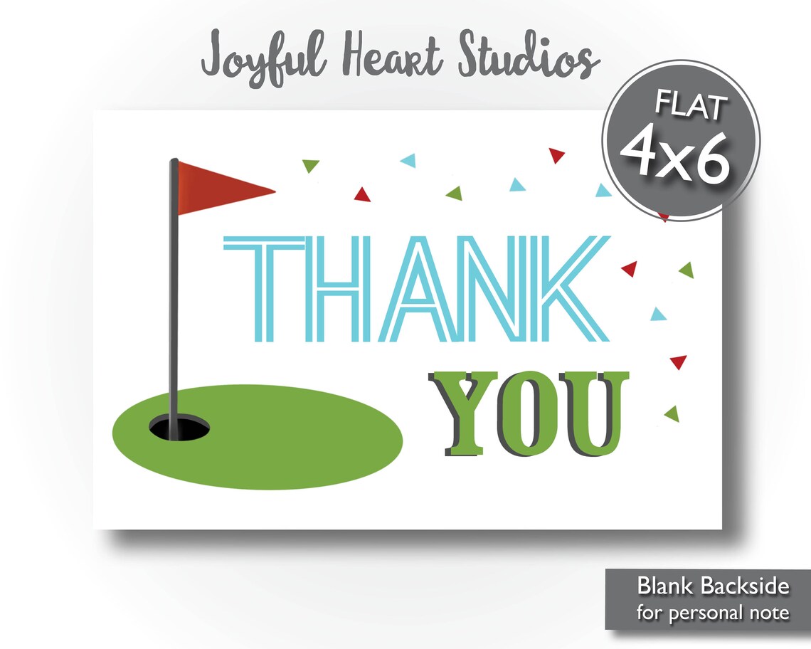 Golf Birthday Thank You Card, Golf Thank You Note, Golf Birthday, Golf Thank You, Putt Putt