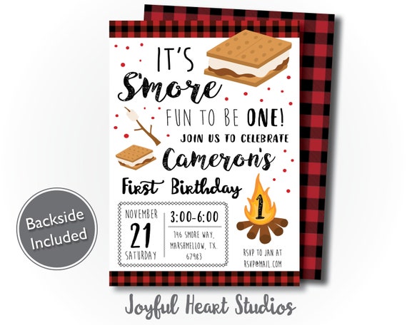 Smores Birthday Invitation, Wild One Birthday, Smores 1st Birthday ...