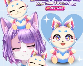 Mimi, a mascote fofa e peluda para VTubers | Pronta para estúdio de VTube