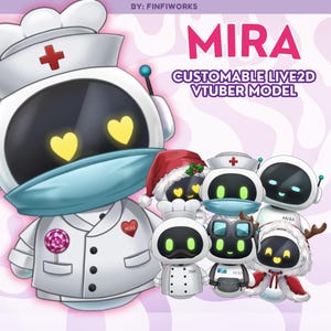 FREE LIMITED TIME - Pet VTuber Premade Model | Live2D Fully Rigged Avatar | Robot VTuber 6 Expressions
