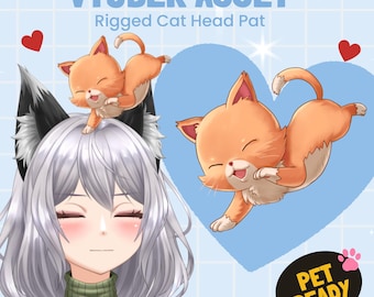 Cat Headpat Live2D Asset | Rigged VTuber Head Pet | Cute Kawaii Streaming Prop for VTube Studio
